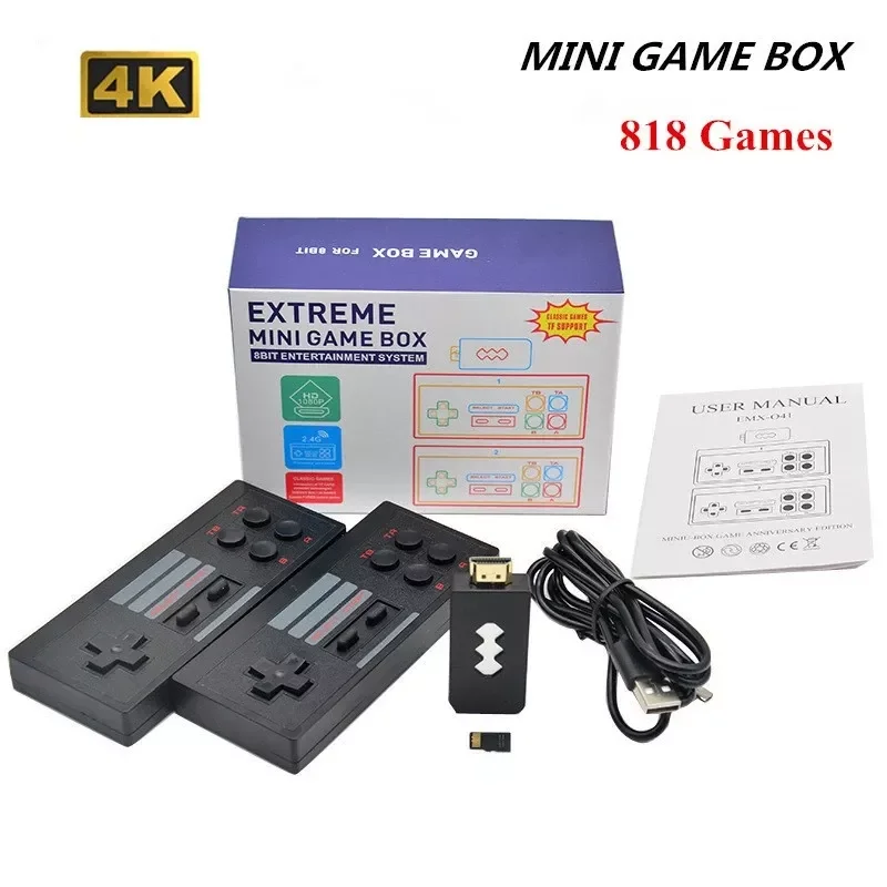 

NEW HD-compatible Video Game Console Built in 620/818 Classic Games Retro Console Wireless Controller AV/HD Output Mini game box