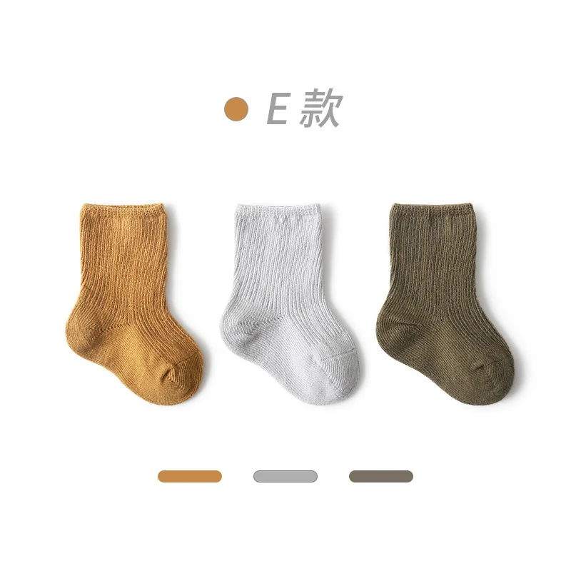 3 Pairs Baby Girl Boy Socks Toddler Cotton Baby Winter Clothes Accessories Pure Color Combed Cotton Baby Socks For Autumn 2020