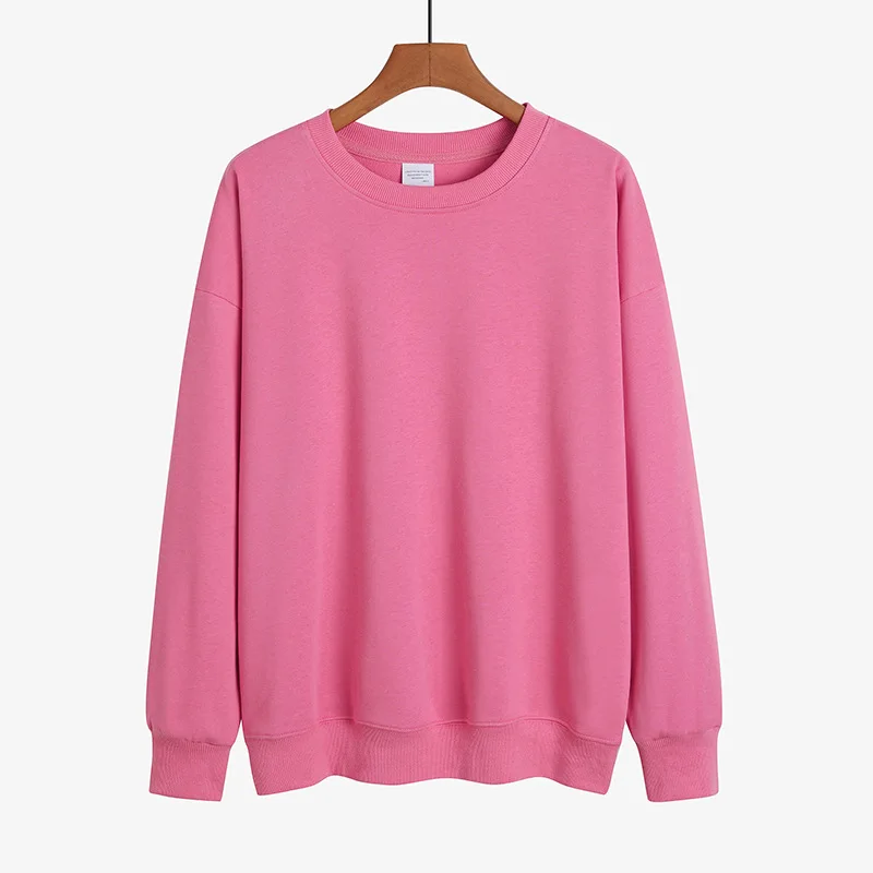 

Womail Sweatshirts Women's Fashion O-Neck Solid Color Cee Cup Character Hatless black