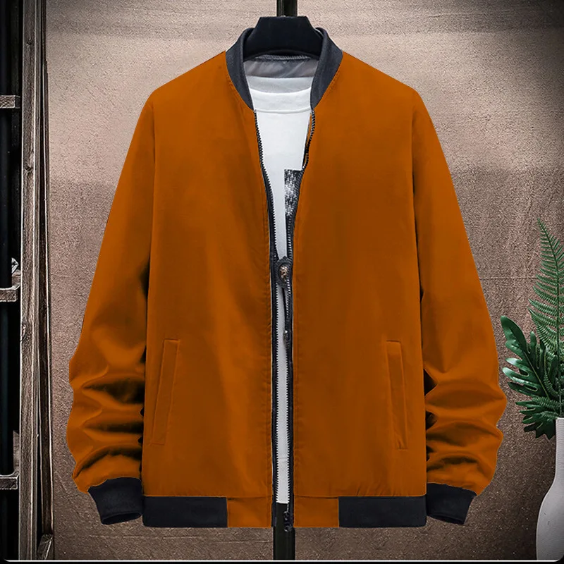 

New Solid Color Bomber Jacket Men Casual Slim Fit Baseball Mens Jackets New Autumn Fashion High Quality Jackets for Men S-5XL