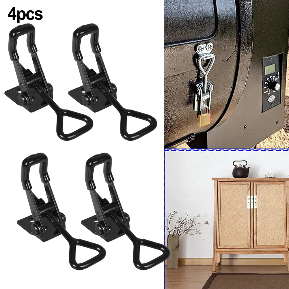 

3.5*1.0 Inch Toggle Clamp 4Pcs Doors For Lock-free Handle-less Boxes High Carbon Steel Home Tool Mounting Distance