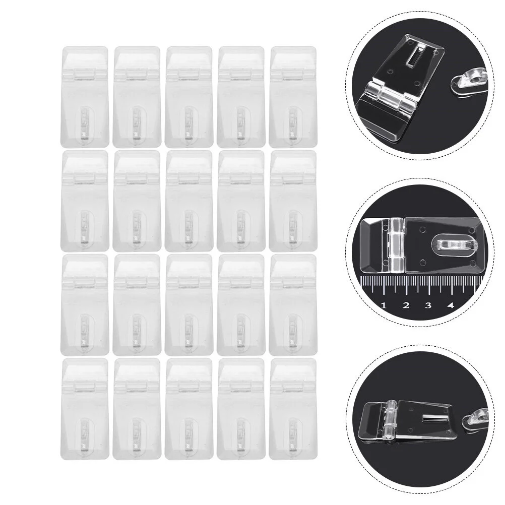 

10 Sets Transparent Box Hinges Padlock Latch Suitcases Kids Door Gate Plastic Hasp Locks Luggage Buckle