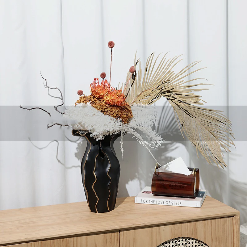 Скандинавский стиль абстрактное искусство полосатый цветок распродажа офисная