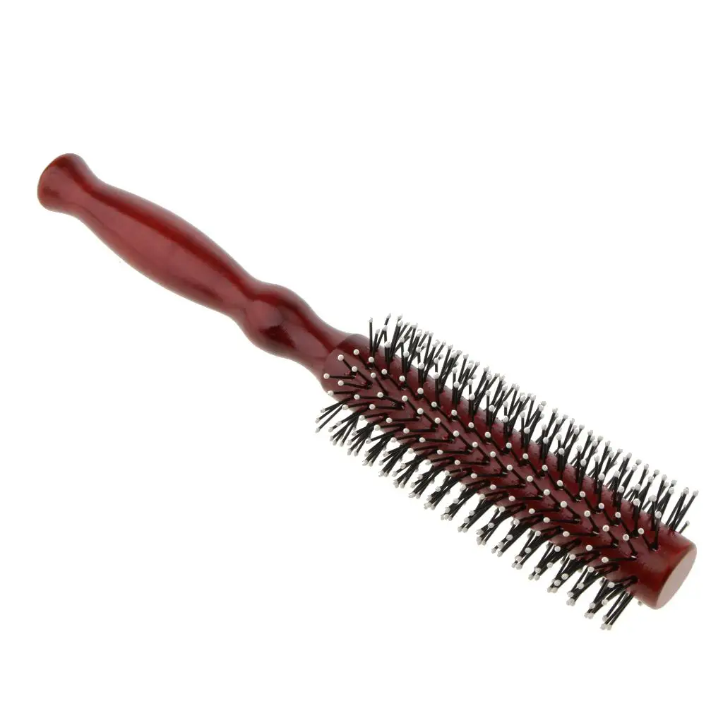 

Wood Handle Hair Dressing Brush Round Comb Barber Salon Styling Hairdressing