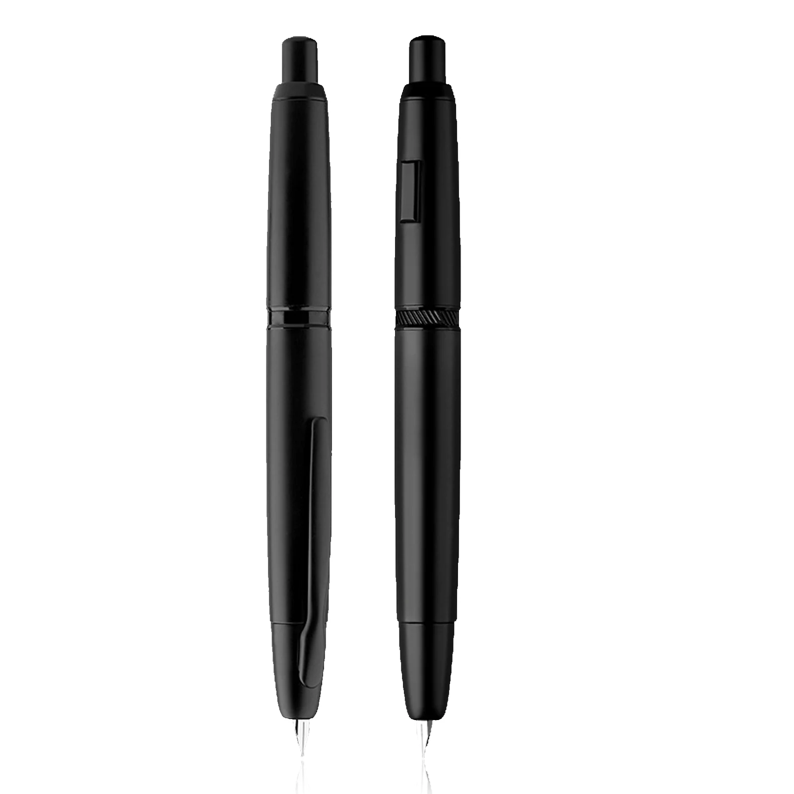

in stock MAJOHN A1 Press Fountain Pen Retractable Extra Fine Nib 0.4mm Metal Matte Black Ink Pen with Converter for Writing