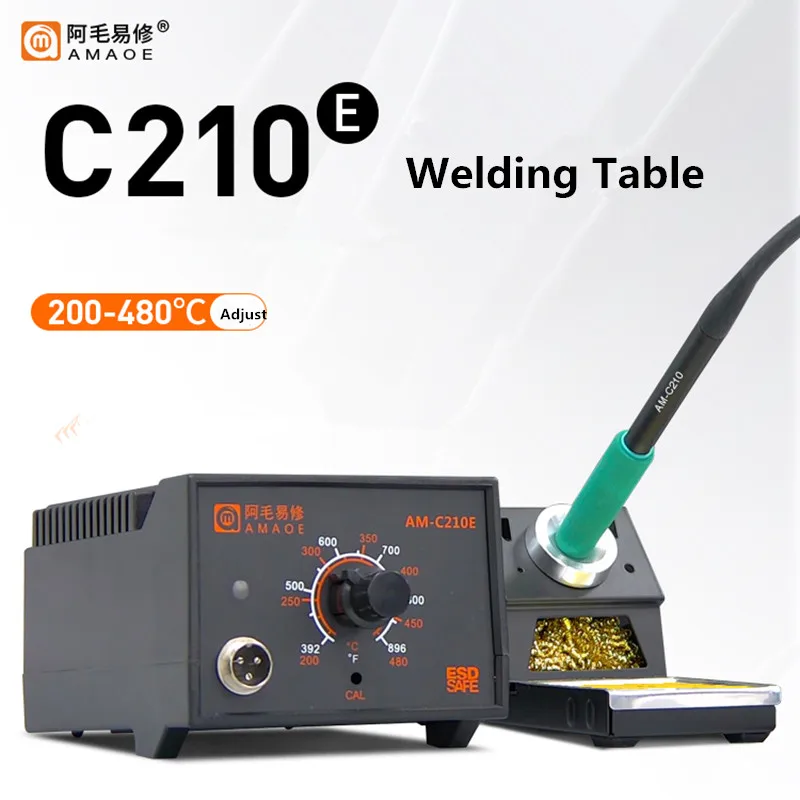 AMAOE AM-C210E Simple Welding Table Fast Temperature Rise Anti-static AC Adaper Chaiged Soldering Iron Welding Repair Tool