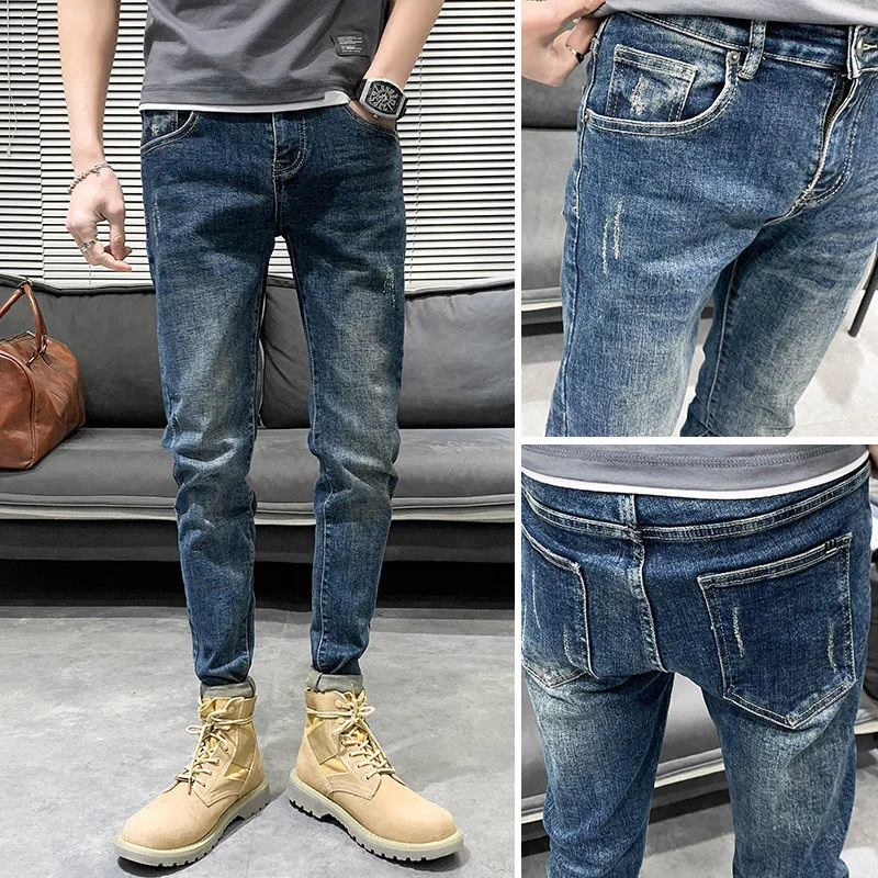 

Men's Jeans Thin Slim Pants Leggings Summer Casual Mature Fashion Versatile Streetwear Tidal Current Surprise Price Time Limited