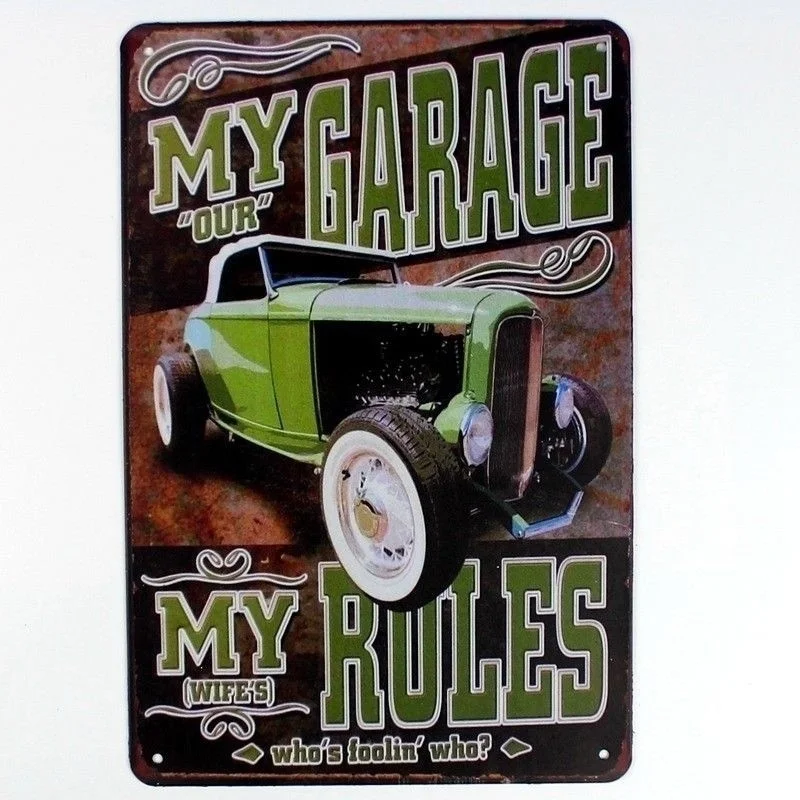 

Metal Tin Sign My Garage My Rules Decor Bar Pub Home Vintage Retro Poster(Visit Our Store, More Products!!!)