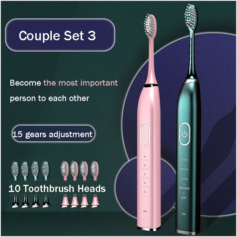 Зубная щетка Ультразвуковая электрическая с зарядкой от USB 15 передач |