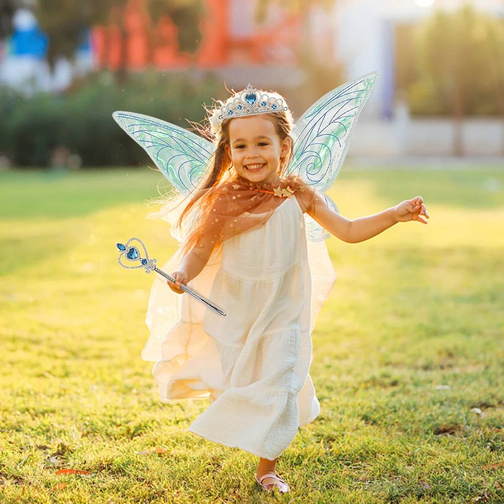 

Красочная искусственная кожа с короной тростника крылья волшебной бабочки наряд Сказочный эльф Крылья Ангела вечерние Сувениры Наборы для детей взрослых