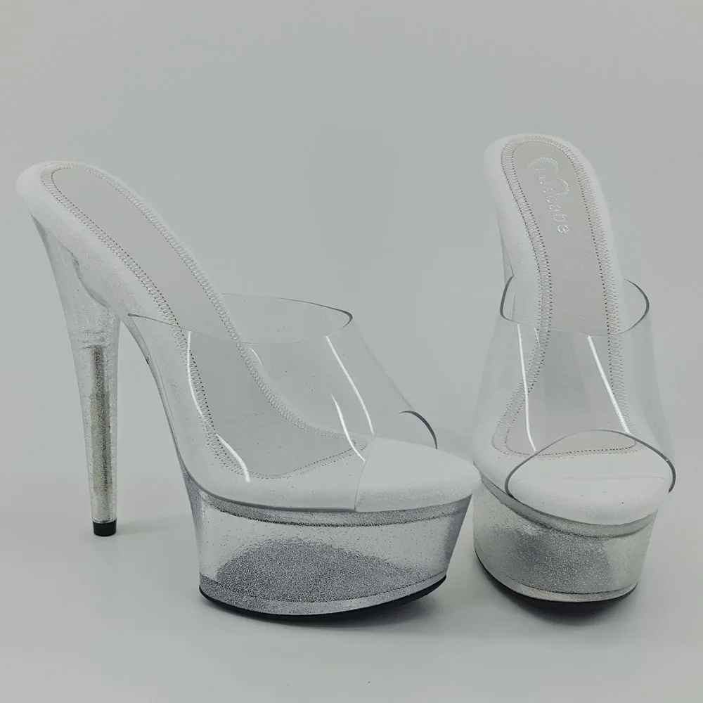 Leecabe 15CM/6Inch Clear Women's Platform Sandals  party High Heels Shoes Pole Dancing Shoes