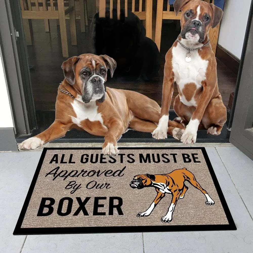 

CLOOCL All Guests Must Be Approved By Our Boxer Doormat 3D Print Newest Absorbent Non-slip Pet Dog Carpet Door Mat Drop Shipping