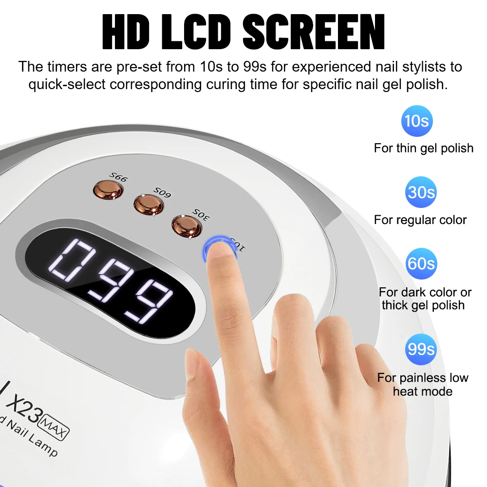 Быстроотверждаемая сушилка 380 Вт с 81 светодиодными лампами 4 таймерами