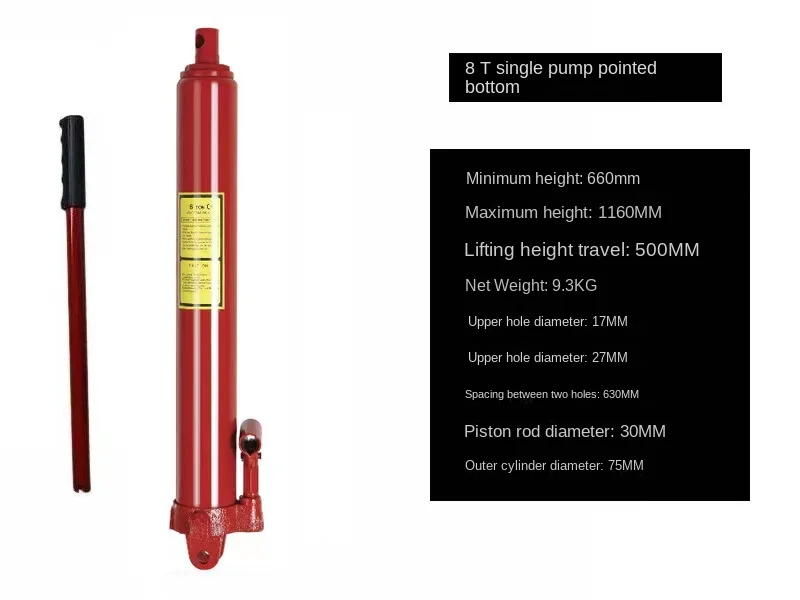 8 Ton Hydraulic Jack Repair Tool Long Ram Manual Replacement 8T Engine Hydraulic Jack Lift Hoist Tool