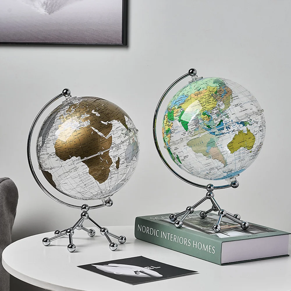 

Nordic World Globe Map Rotating Stand World Earth Globe Map School Geography Educational Kids Exploring Home Living Room Decor