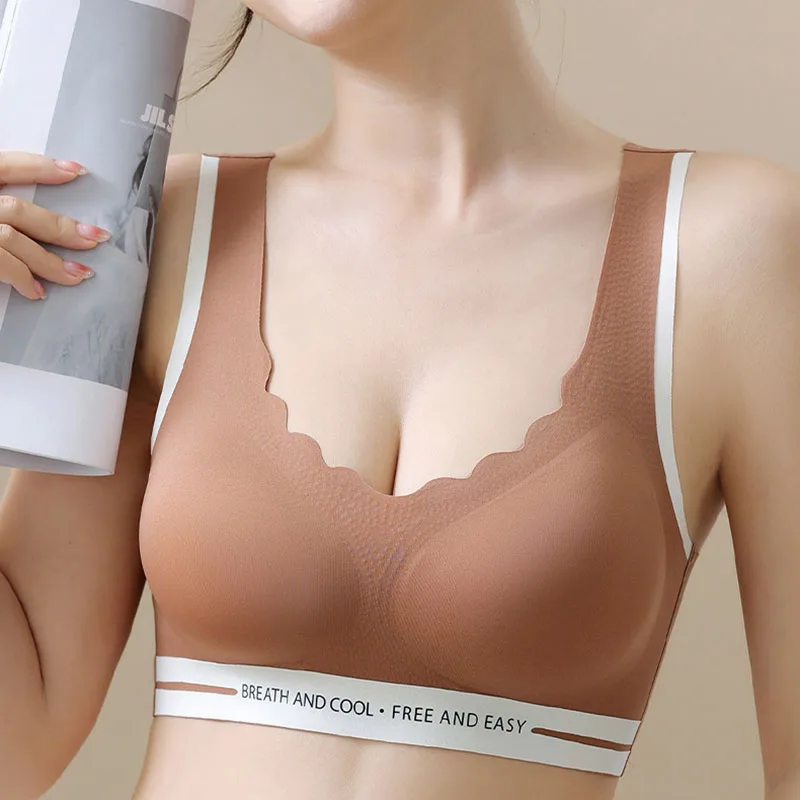 Бесшовный женский бюстгальтер с волнистыми краями