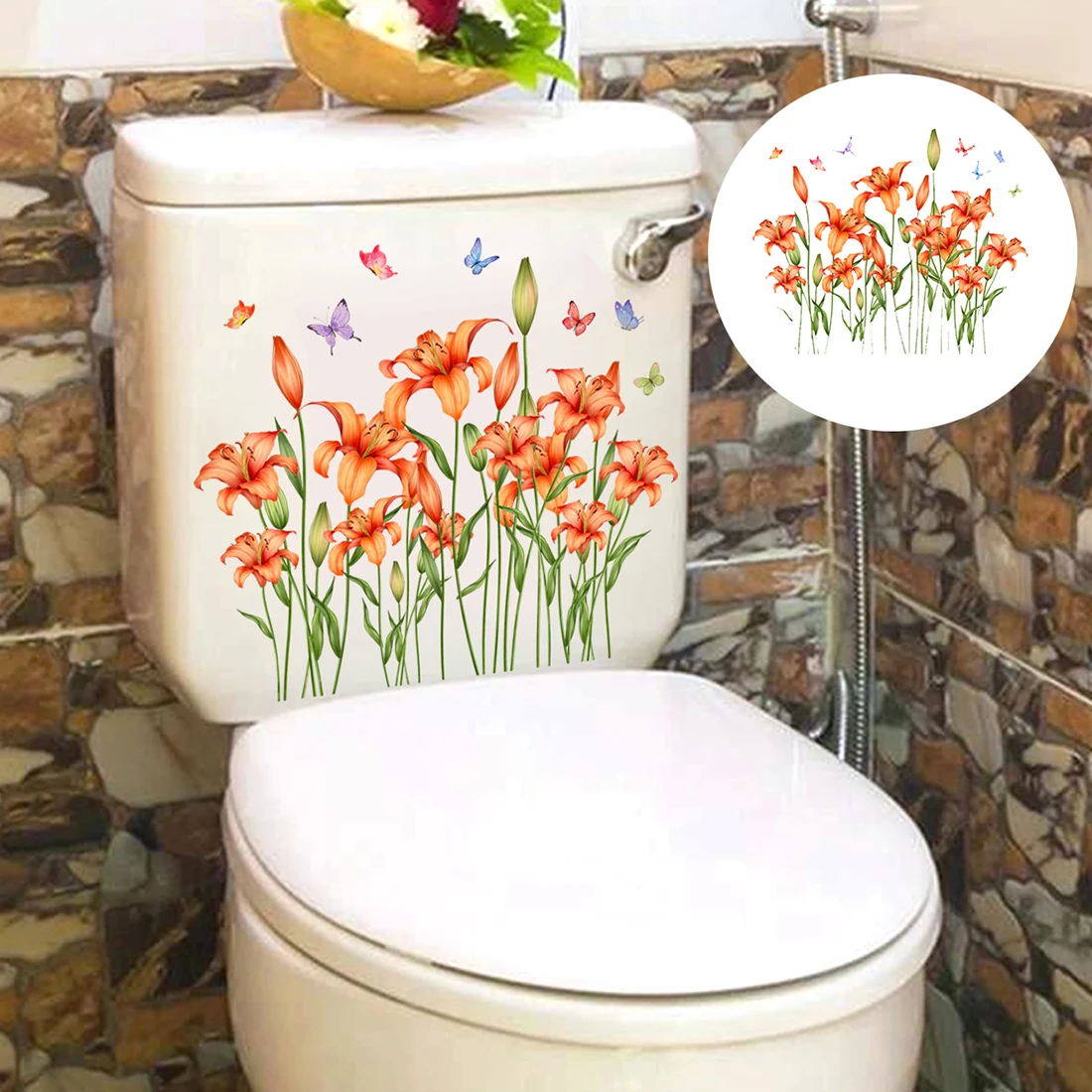 

Green Grass Butterfly Flower Skirting Wall Stickers Living Room Bedroom Bathroom Vinyl Decals Art DIY Home Decoration