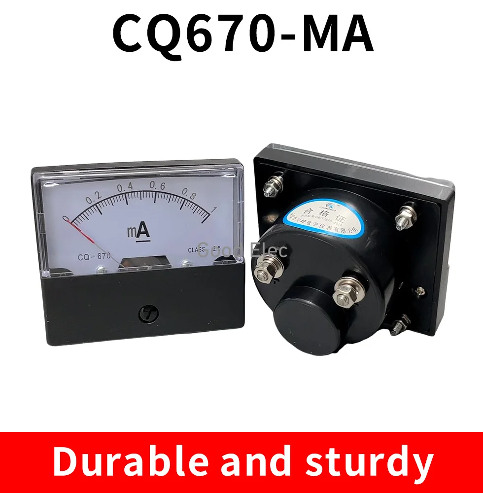 DC DH670 1 мА 5 10 50 100 200 300 500 Аналоговый панельный измеритель тока Амперметр