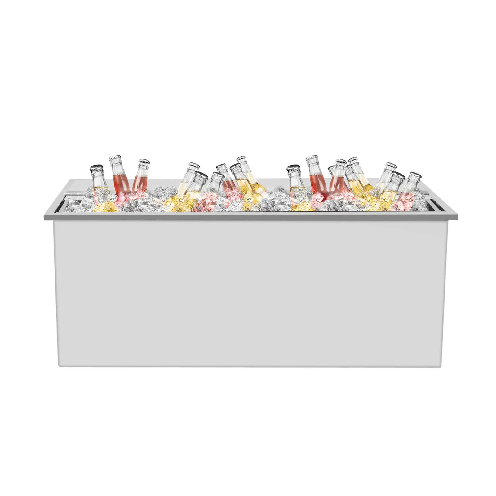 304 Stainless Steel Rectangle 104L Ice Chest Drop-in Freezer