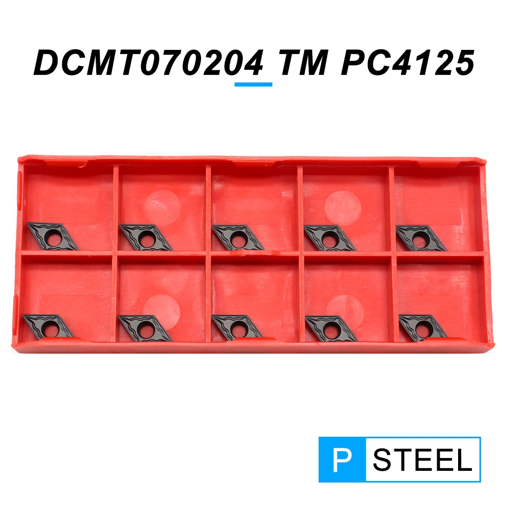

DCMT070204 TM PC4125 Carbide Inserts Internal Turning Tool DCMT 070204 Tungsten Carbide Blades CNC Lathe Tools For Steel