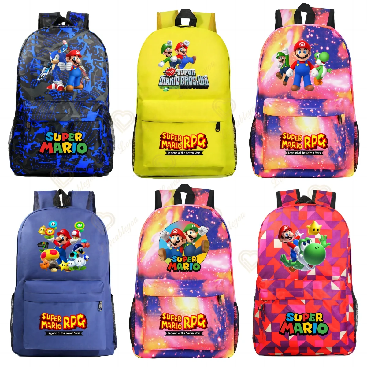 

30 Style Super Mario School Bags Backpacks Kids Bags Big Capacity Travel Bag Teenagers SchoolBag Girls Boys