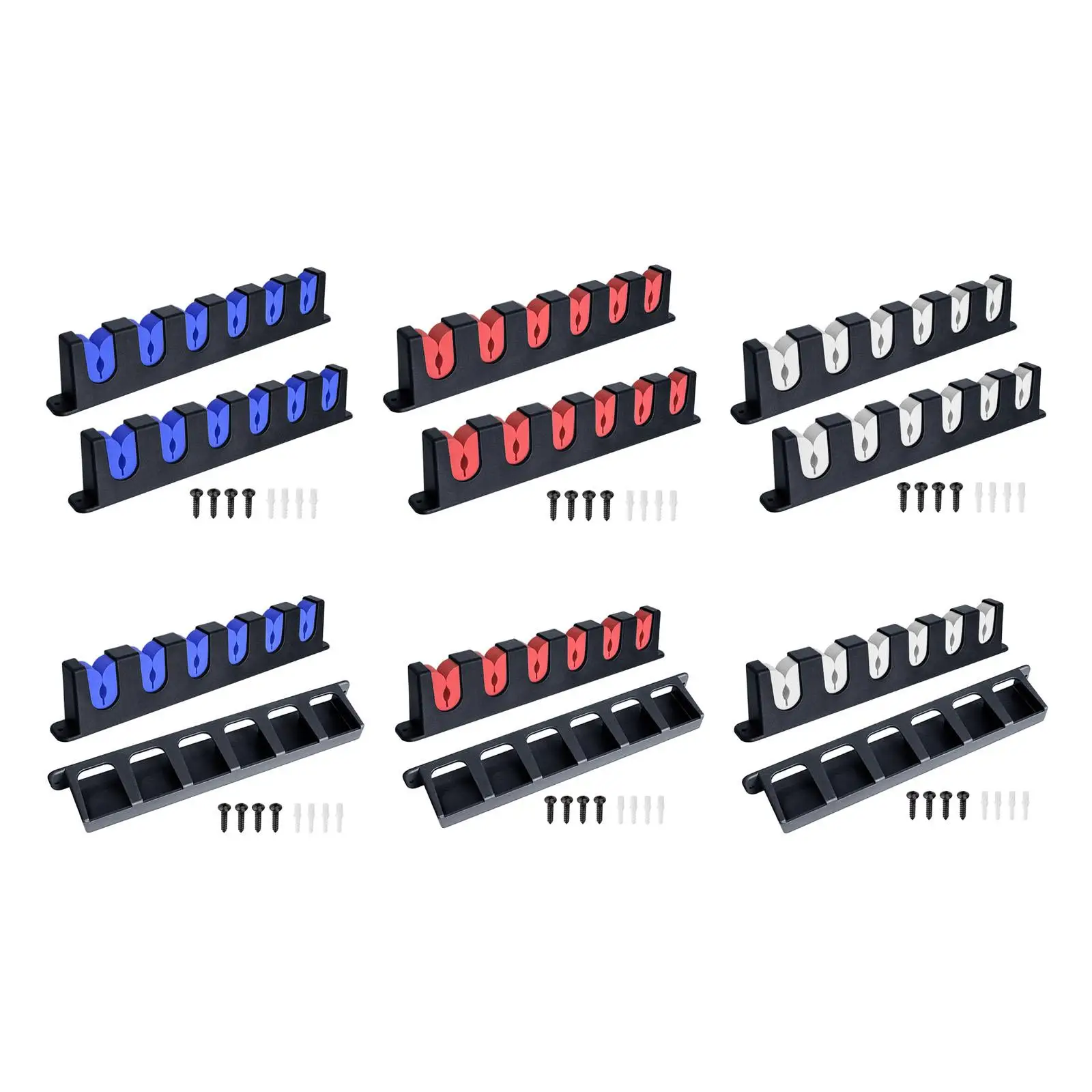 

6 Slots Fishing Rod Holder Rack High Strength ABS Base Simpe Installation
