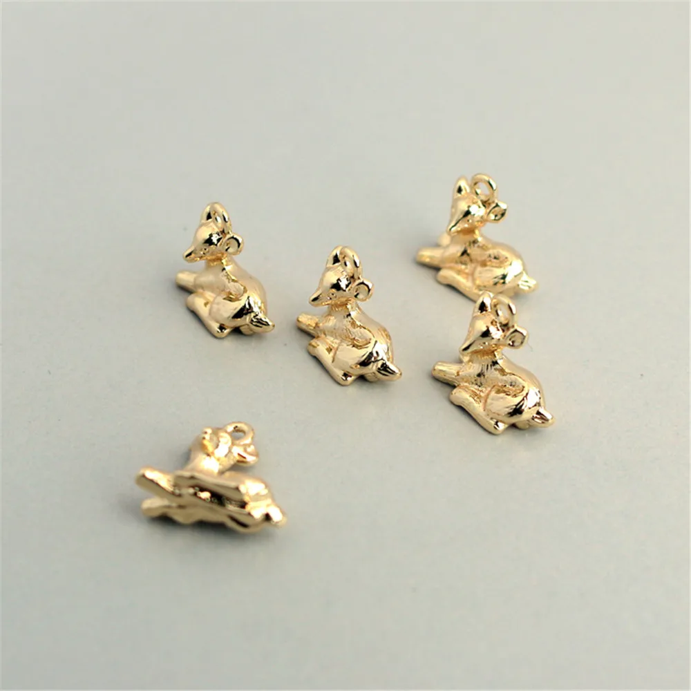 

14k gold color deer 12mm pendant bracelet necklace pendant diy jewelry pendant accessories