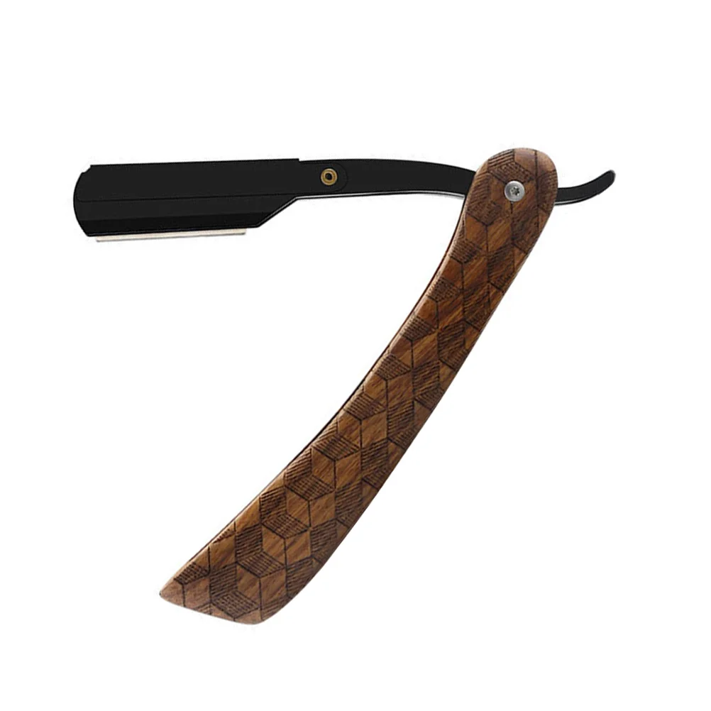 

Vintage Wooden Handle Razor Stainless Steel Men Shaver Razor without Blades