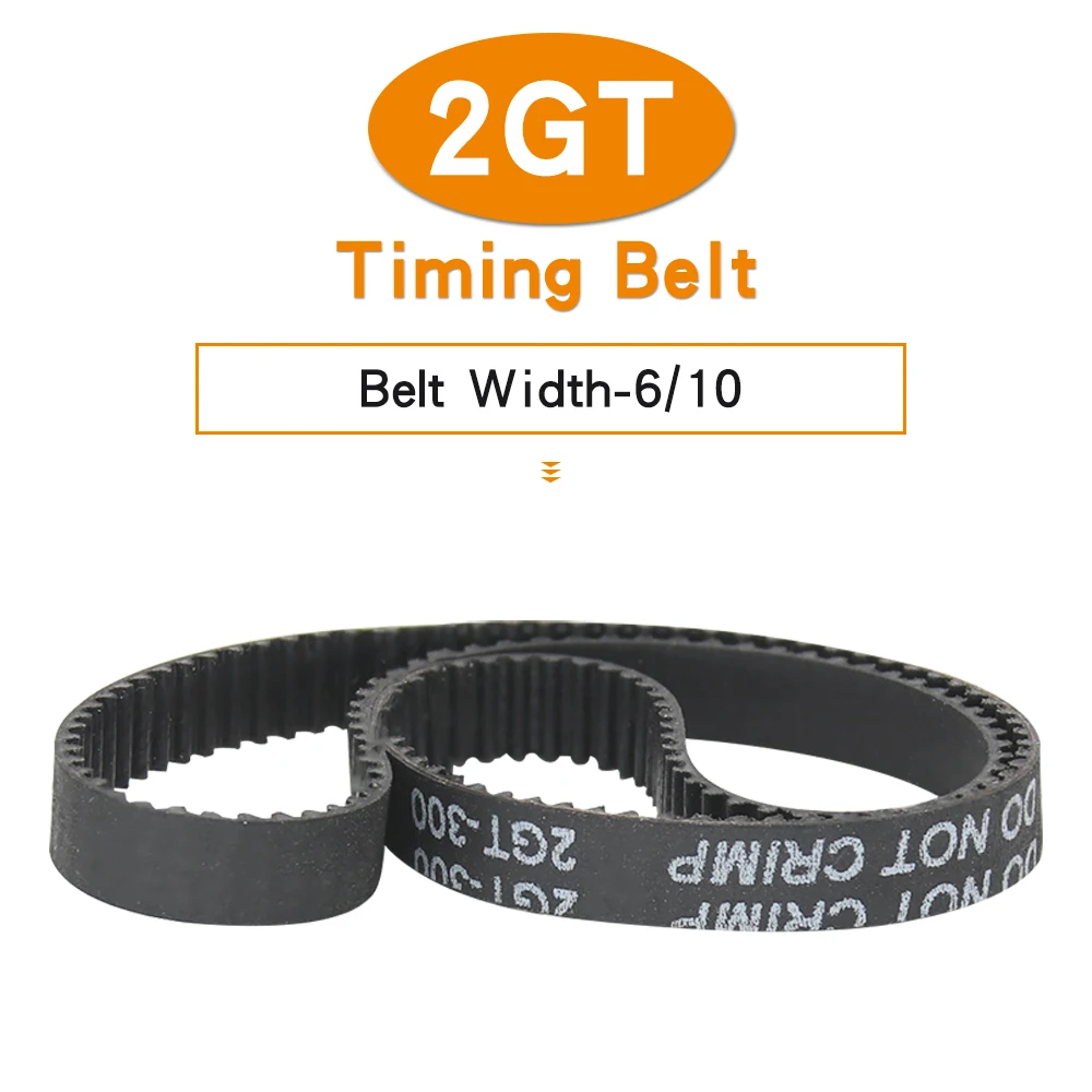 

Timing Belt 2GT-268/270/274/278/280/284/288/294/300/302 Closed Loop Rubber Synchronous Belt Width 6/10 mm For 3D Printer Parts