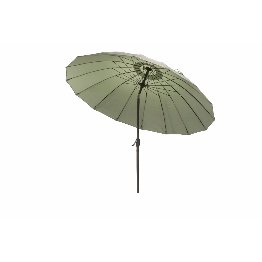 

DL-SS21042 9ft Outdoor Patio Umbrella 16 Fiberglass Ribs Patio Market Aluminium Tilt W/ Crank Outdoor Yard Garden--Light Green