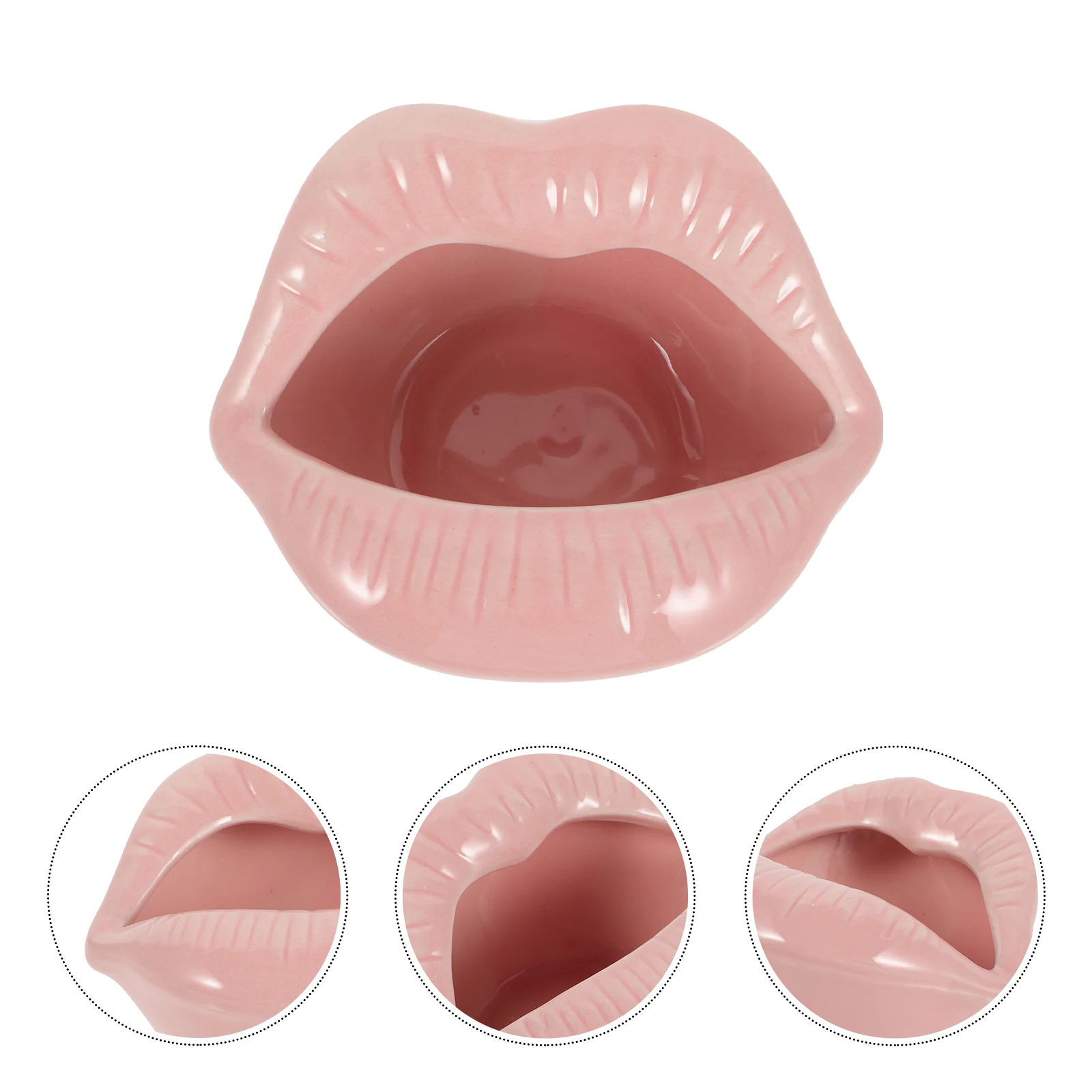 

Lip Mouth Ceramic Ash Tray Novelty Ashtray Holder For Home (Pink)