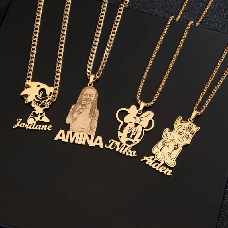 

Ожерелье с персонализированными фотографиями для детей, подарок на день рождества, фото, бижутерия на заказ, для подарка на день рождения, л...