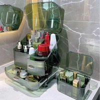 plastic makeup storage box transparent cosmetic organizer dustproof waterprooof desktop beauty case skin care storage drawer