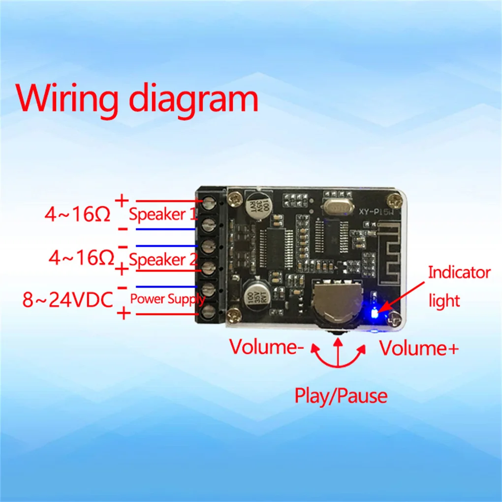 

Amplifier Board Dual Channel DC 8-24V Digital Amplifying Module Speaker