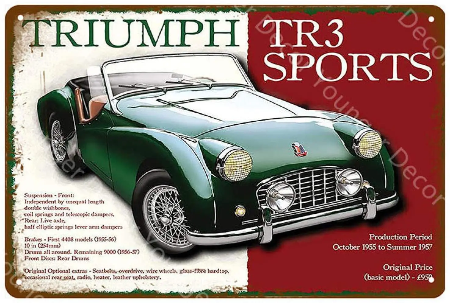 

Плакат настенный металлический в английском стиле, 20x30 см