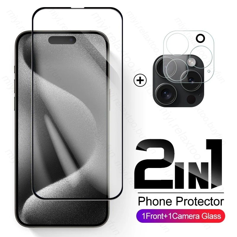 

Закаленное стекло 2To1 для защиты экрана Iphone 15 Pro, 3D камера, Защитное стекло для Iphone15 I Phone 15 ProMax Pro Max Plus, стекло