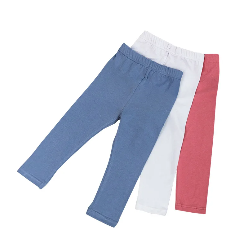 

Summer Kids Calf Length Girls Leggings 100% Cotton Shorts Girls Children Pants Skinny Trousers 2-14Y Elastic Leggings CA852