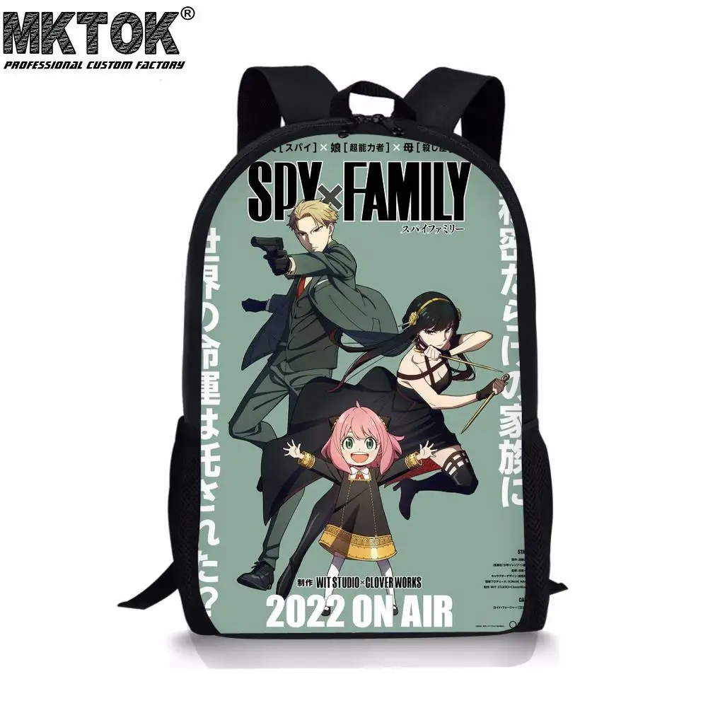 Spy Family Pattern School Bags for Boys Girls Teenagers Backpacks Customized Students Book Bags Free Shipping