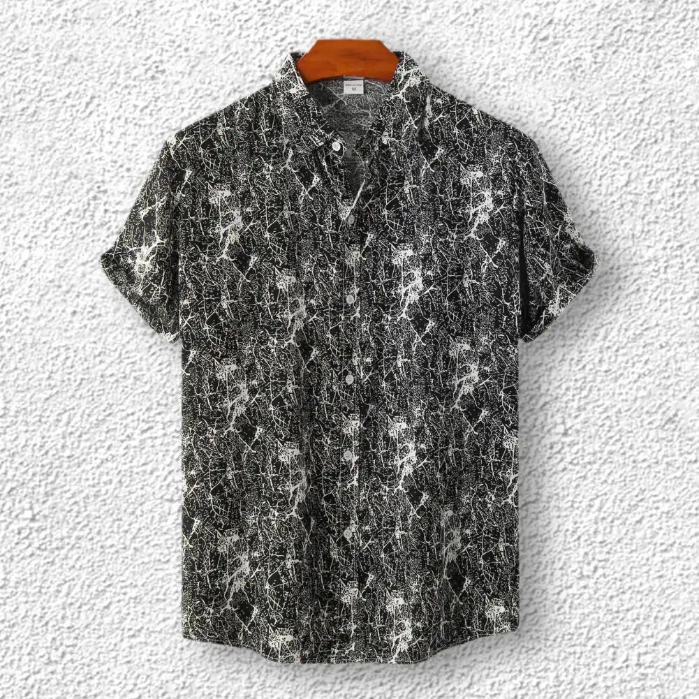 

All Match Breathable Breathable Abstract Print Hawaiian Shirt Male Clothing