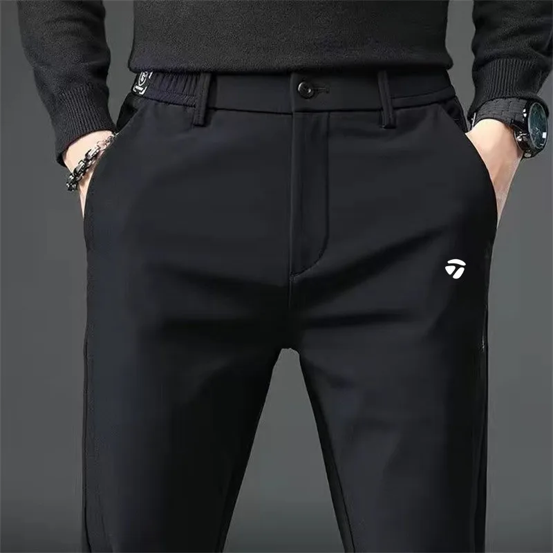 

2023 Spring Thicken Golf Pants For Men Fashion Quick Dry Elasticity Golf Wear Men's Trousers Sports Long Pants Casual Work Pants