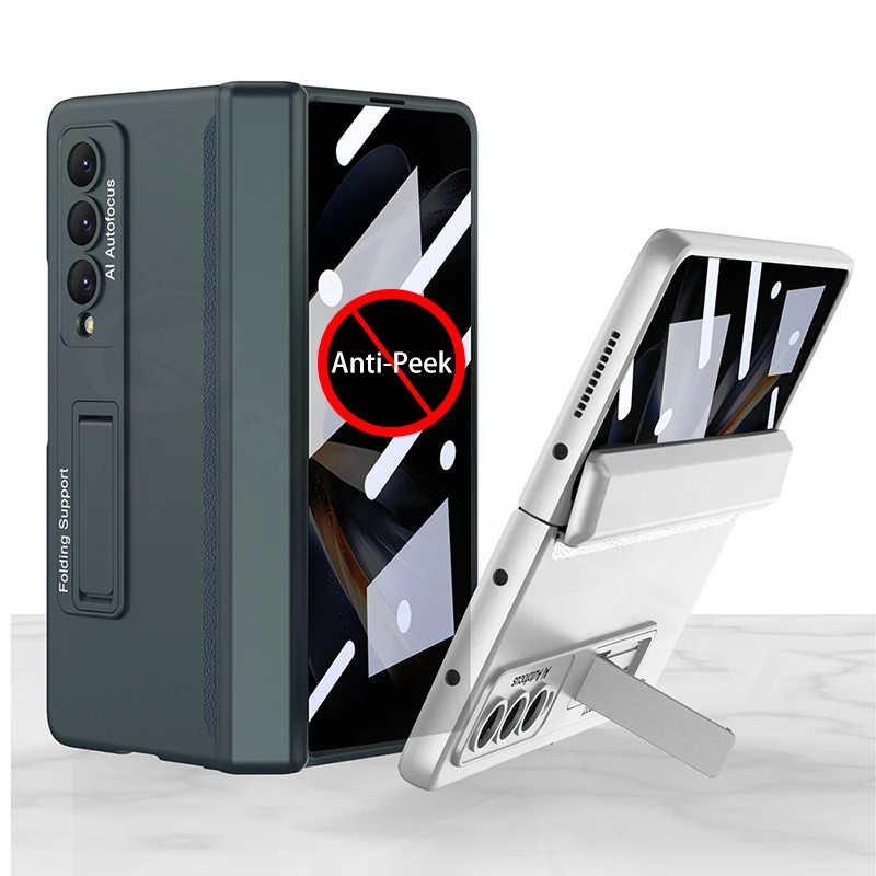 

GKK For Samsung Galaxy Z Fold 4 Case With Anti-Peek Glass Magnetic Hinge Anti-knock Hard Cover For Galaxy Z Fold4 Bracket Case