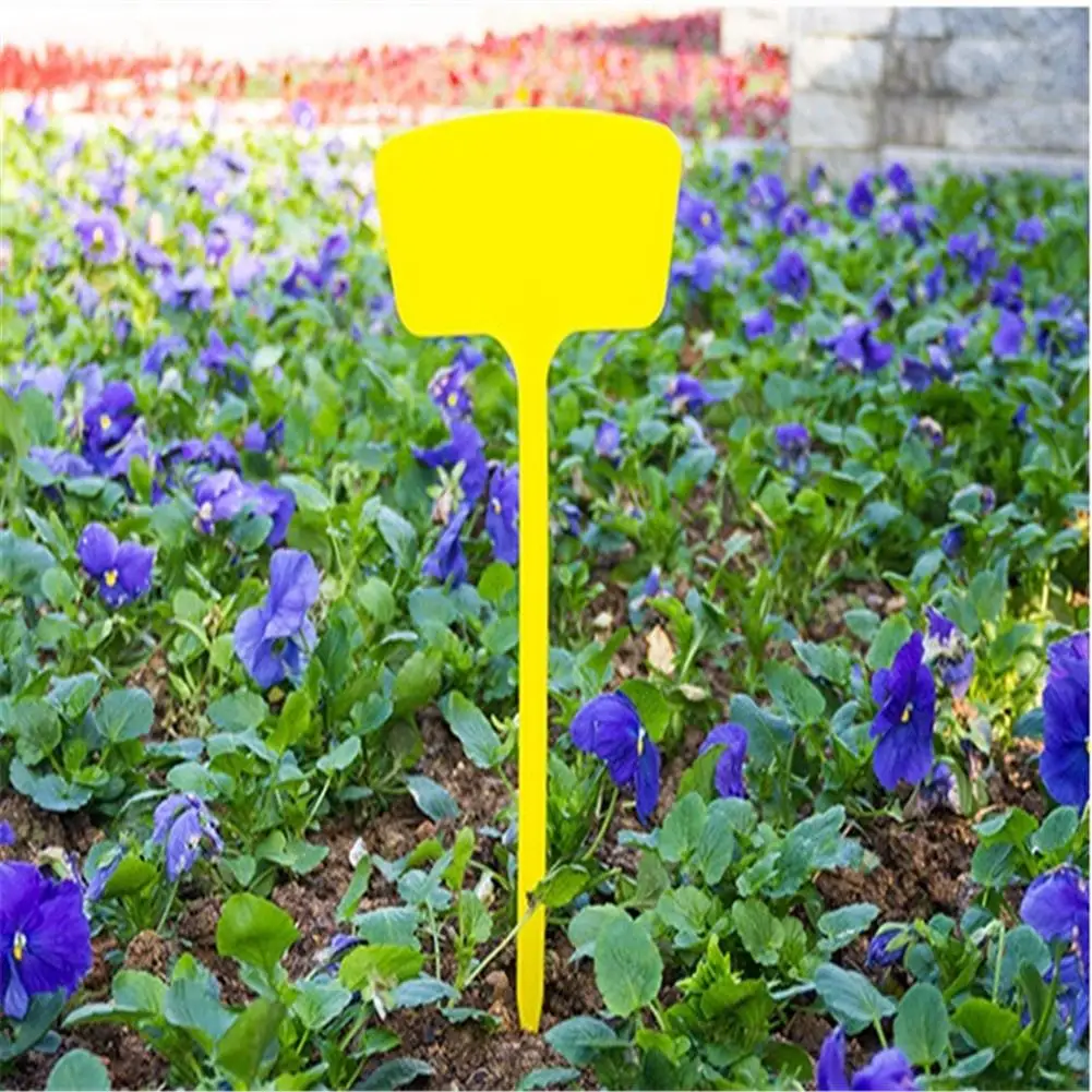 10Pcs Outdoor Plant Label Large Waterproof Plastic T-Type Tags Nursery Garden Markers for Herbs Flowers Height 36cm - купить по