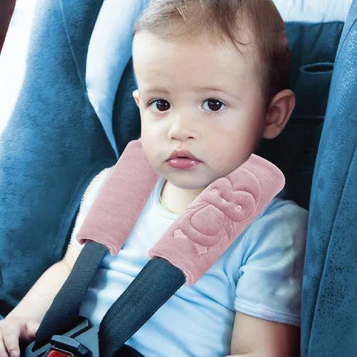 Pink color seat belt neck protector