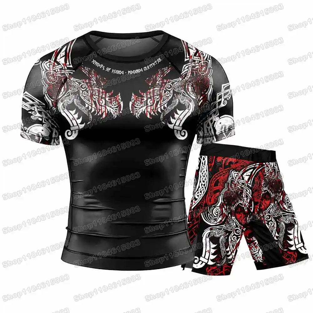 WWF Wrestling Freki Blood Rash Guards Джерси для серфинга Пляжные рубашки Купальники Шорты
