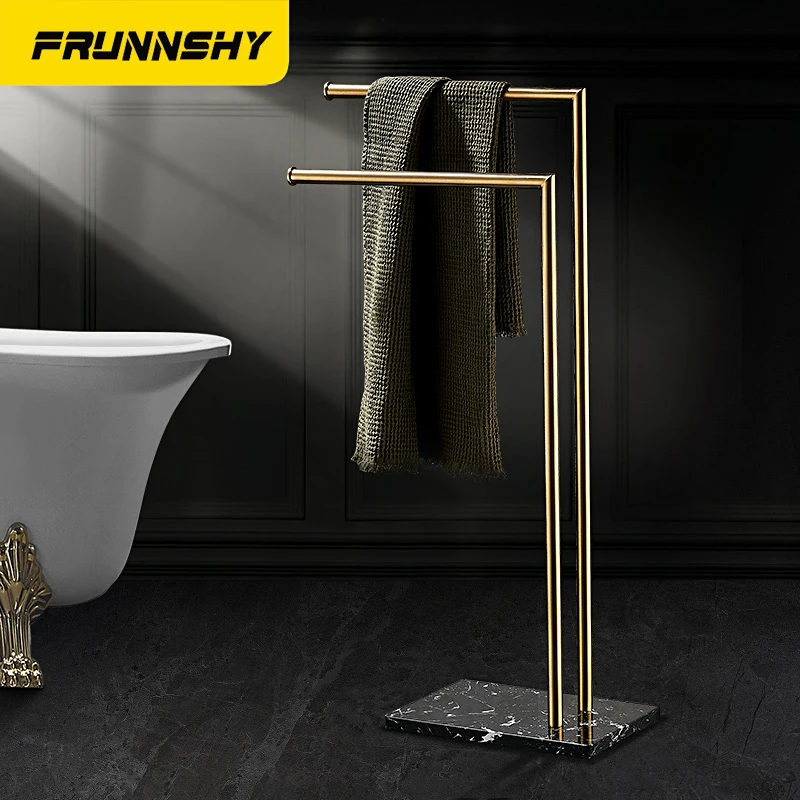 Bar Floor Standing Marble Stone Base Luxury Hotel Towel Rack Holder Towel Storage Shelf Fr1052
