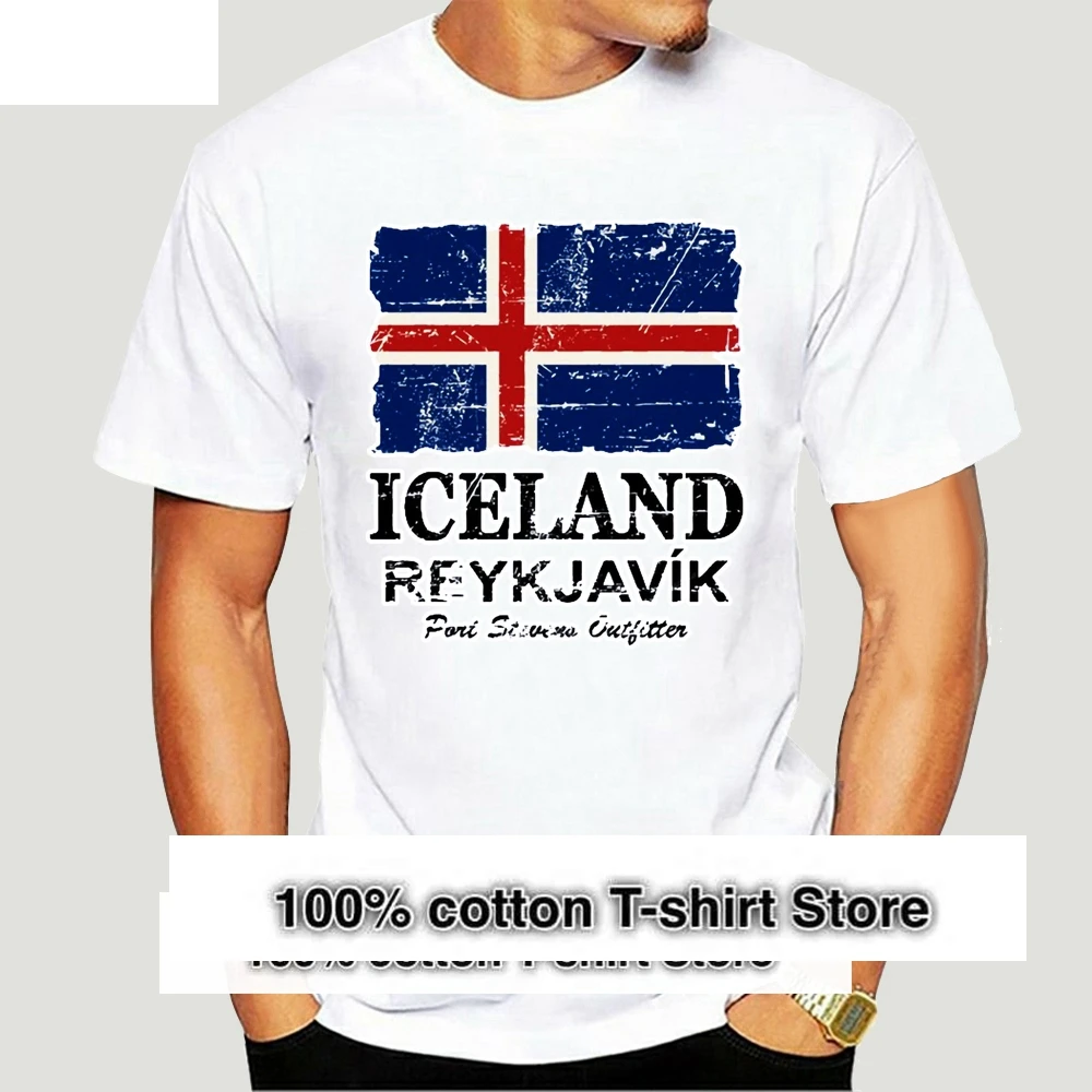 

T Shirt Vintage Iceland Flag Guys High Quality Shirts Homme Short Sleeve Low Price Branded Apparel 8265X