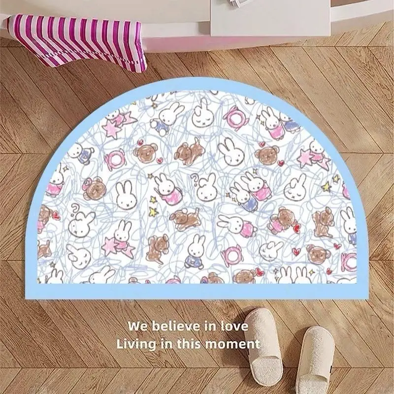 Фото Коврик для ванной Miffy Diatom - милый и простой, быстросохнущий, влаговпитывающий, нескользящий коврик для входа в туалет, подарок для друзей №2