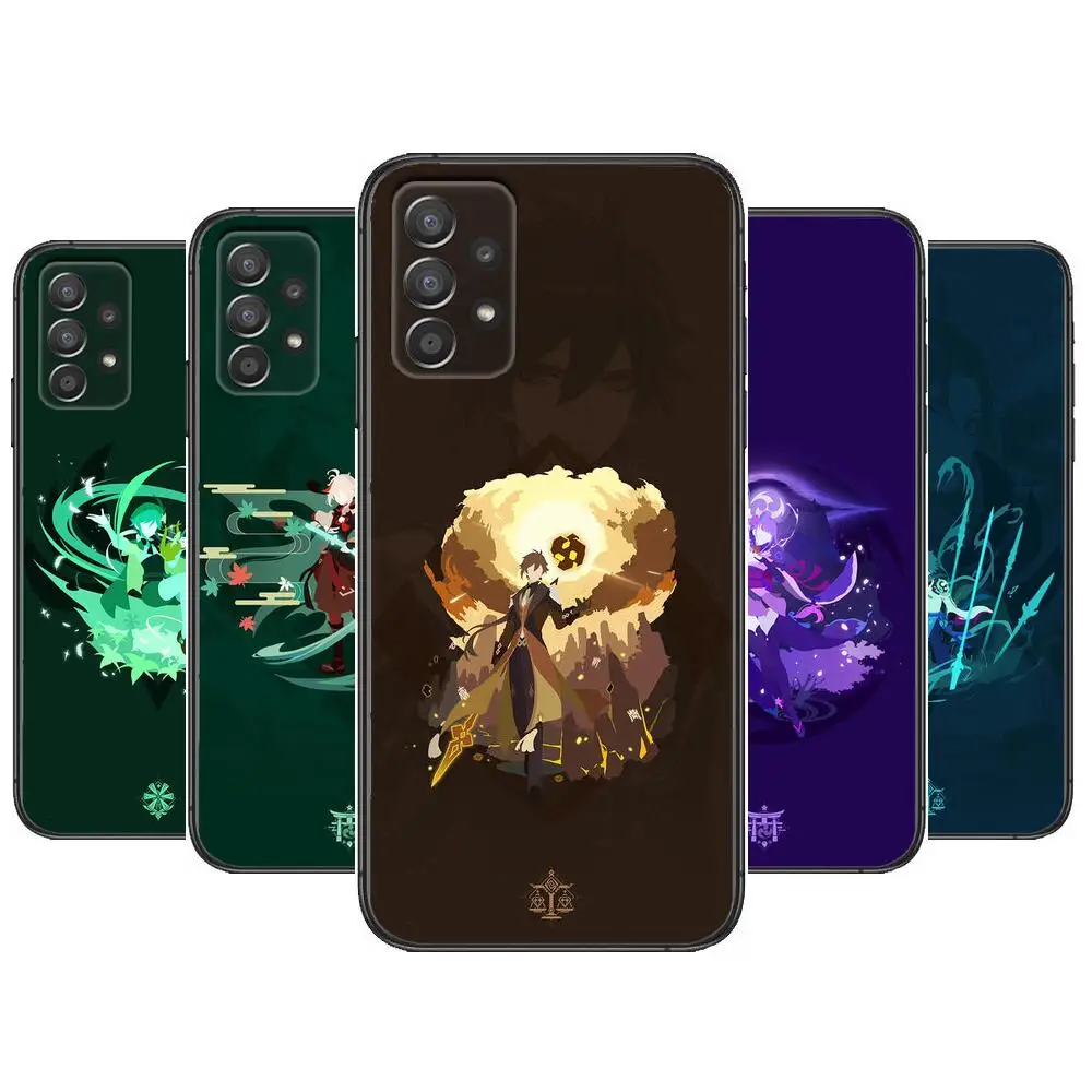 

Genshin Impact Phone Case Hull For Samsung Galaxy A70 A50 A51 A71 A52 A40 A30 A31 A90 A20E 5G a20s Black Shell Art Cell Cove
