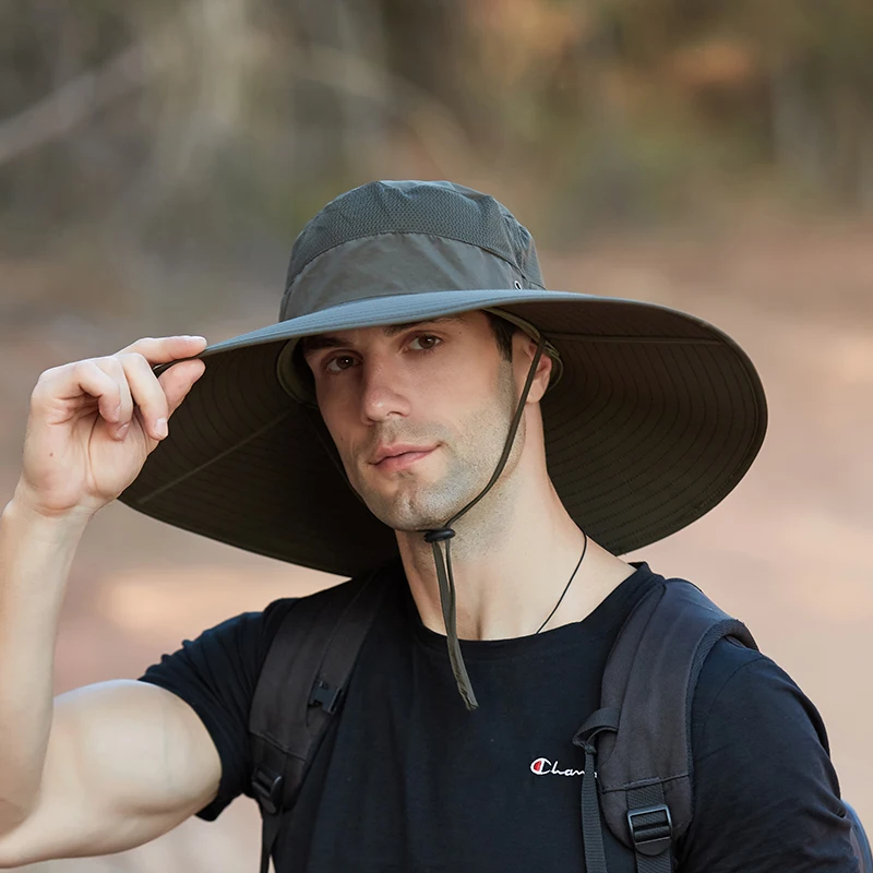 Men Wide Large Brim Sun Hat Visor 