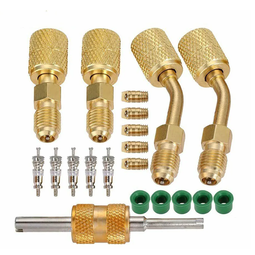

Universal Valve Core Remover Kit For Split System R410a Charging Vacuum Port Adapter Valve Core Remover Kit